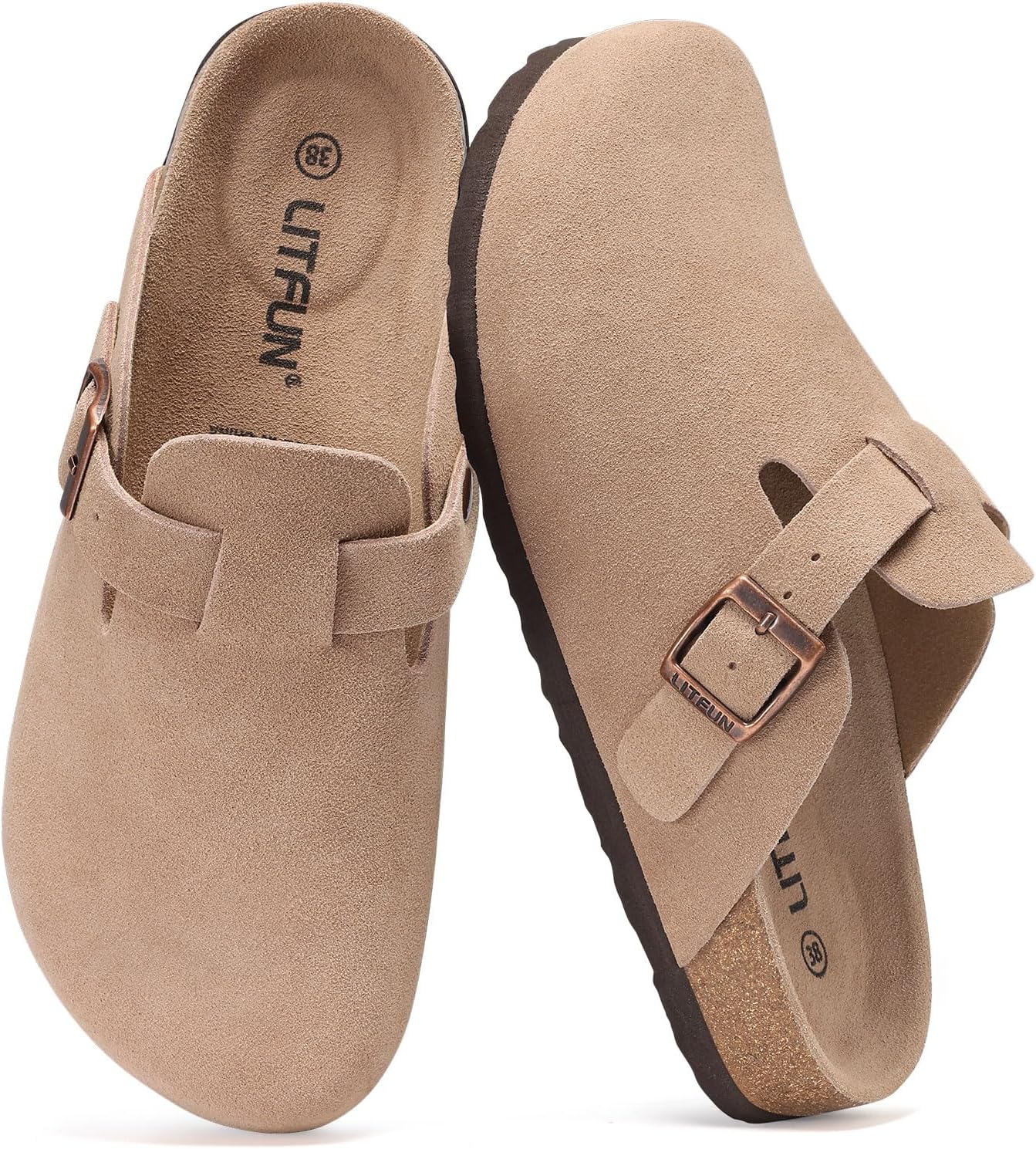 Thumbnail 6 de Litfun Women's Genuine Suede Clogs with Arch Support