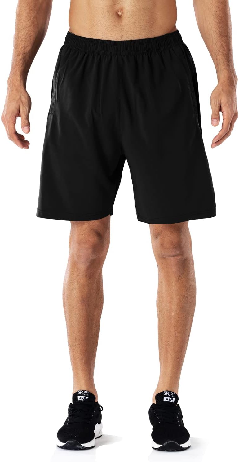 Detalle 2 de HMIYA Herren Sport Shorts — Schnell trocknend, mit Reißverschluss-Taschen