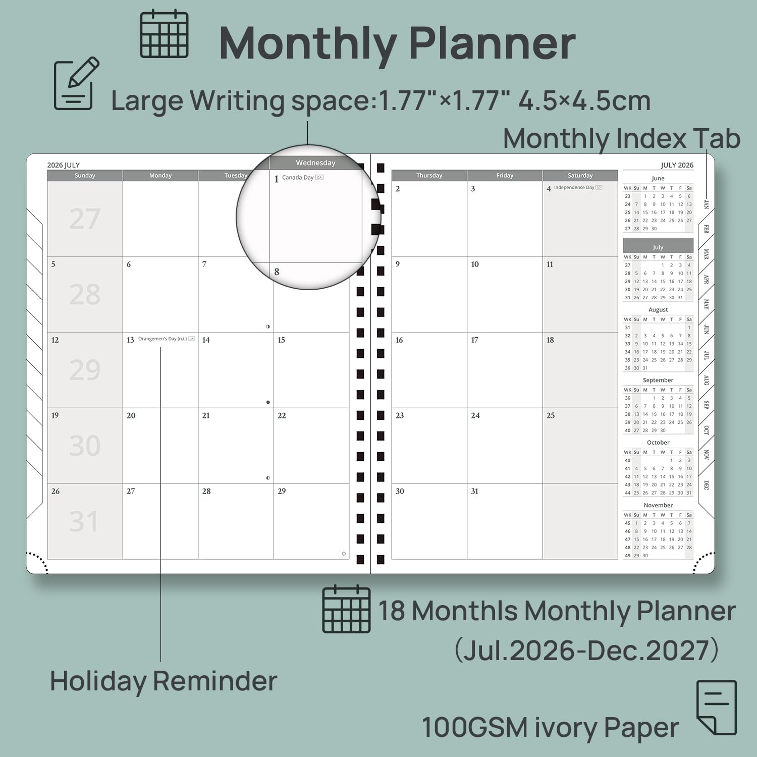 Detalle de POPRUN Monthly Planner 18-Month