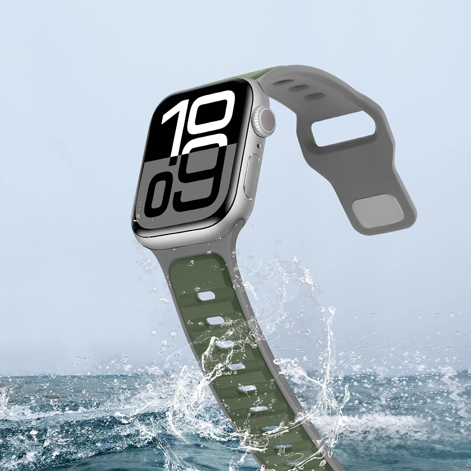 Detalle de Anlinser Sport Straps for Apple Watch Ultra & Series (42–49mm) – Light Green