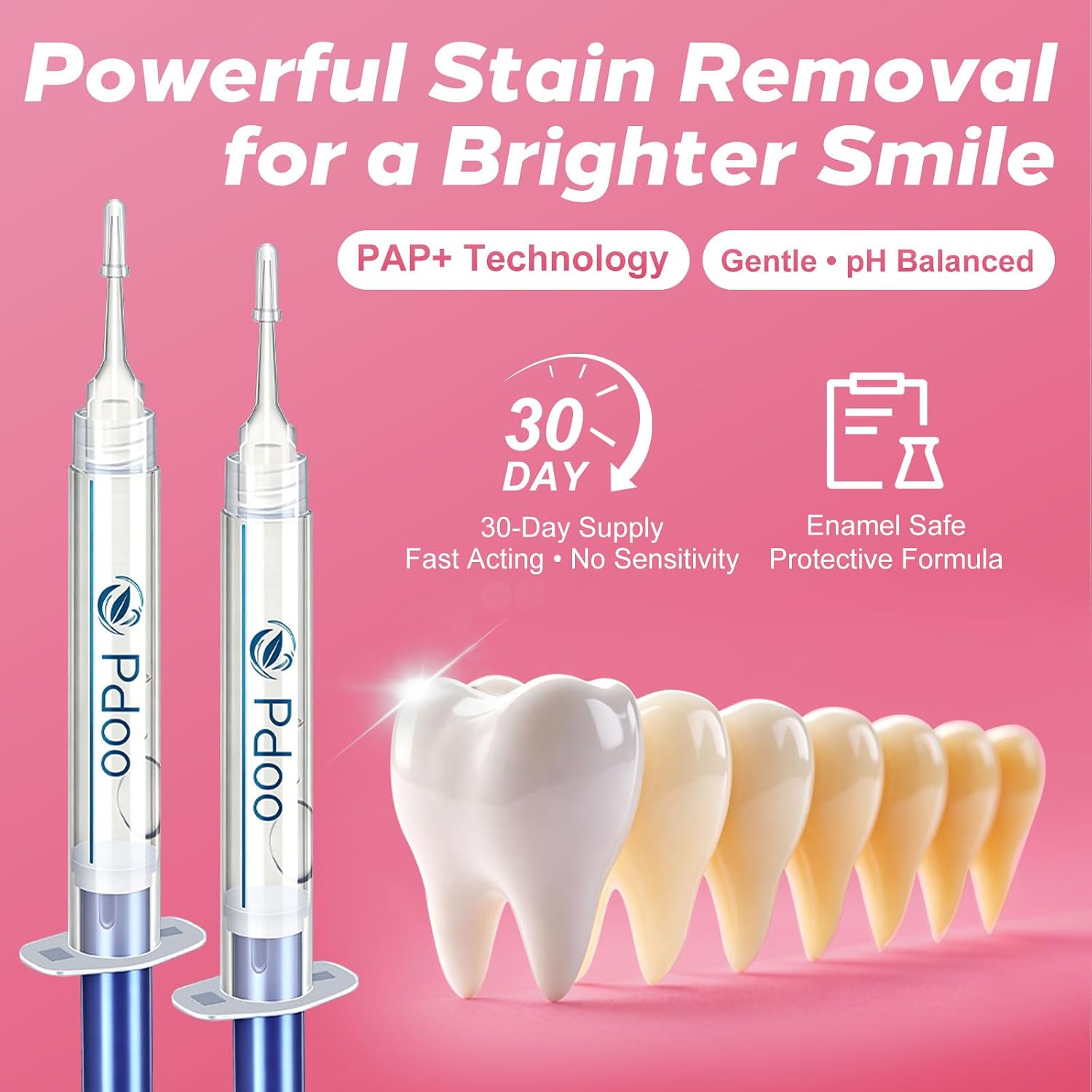 Detalle de Pdoo LED Teeth Whitening Kit with Rechargeable Tray and 5 Gel Pens