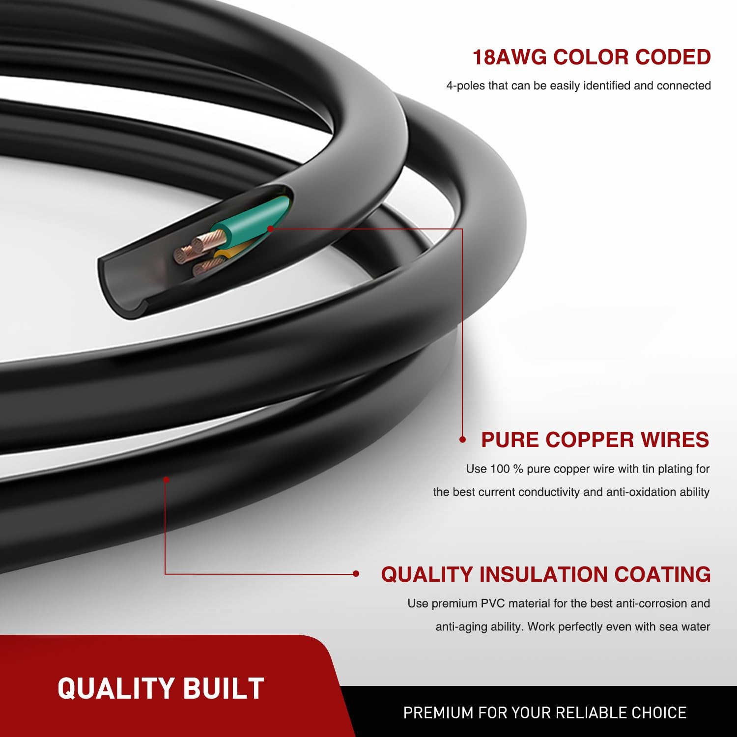 Detalle 2 de Nilight 4 Way Trailer End Connector 10 ft