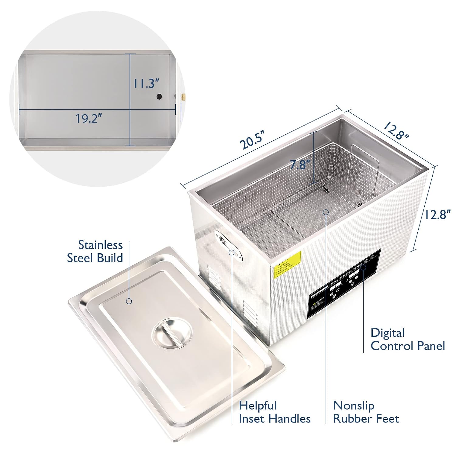Detalle de CREWORKS Ultrasonic Cleaner 30L