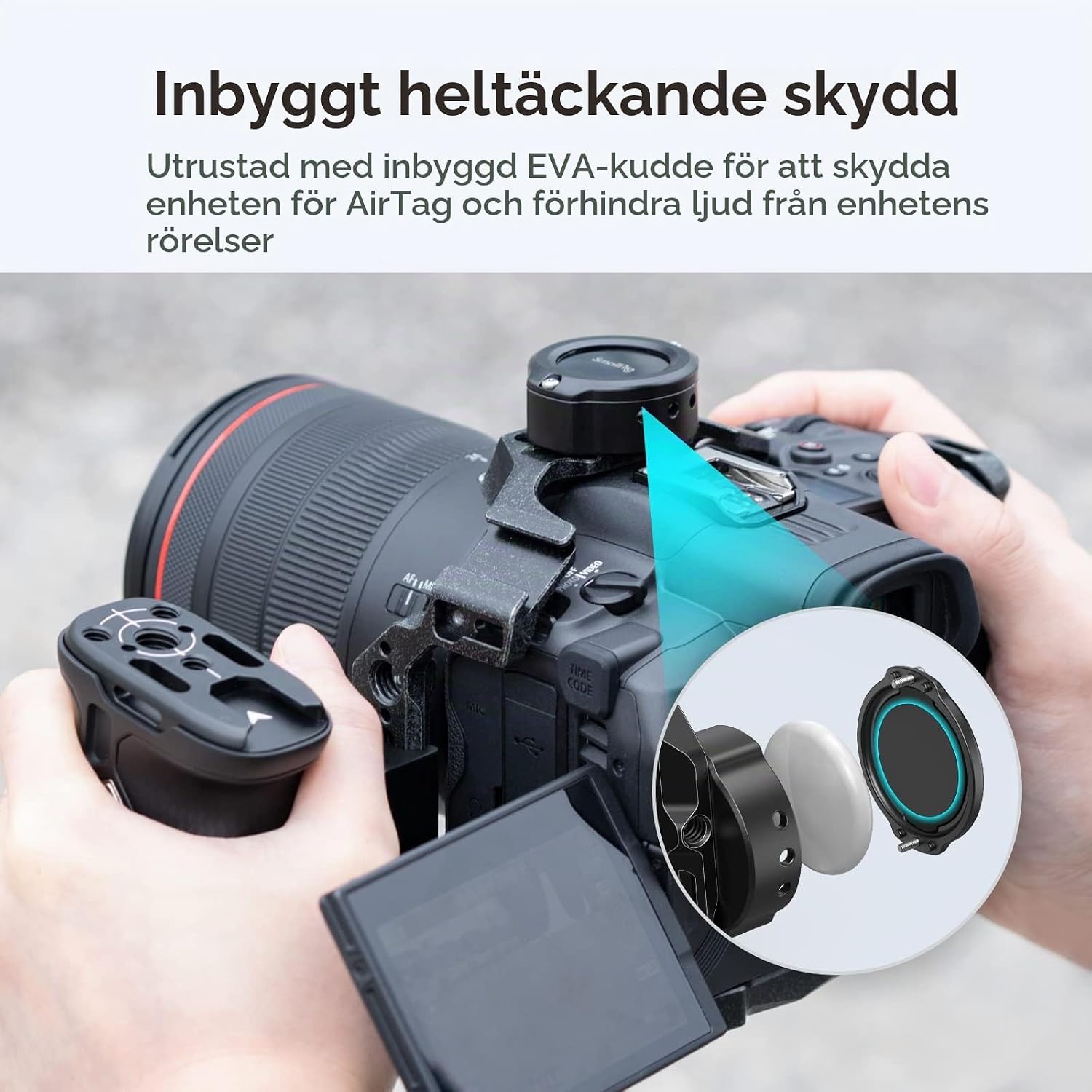 Detalle 2 de SMALLRIG MD4149 AirTag-hållare för kamera med dubbla 1/4"-20-fästen