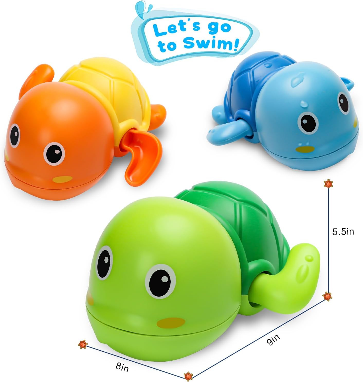 Thumbnail 6 de Bath Toys 3-Pack Wind-Up Swimming Turtle Bath Toys (for Toddler 1–3)