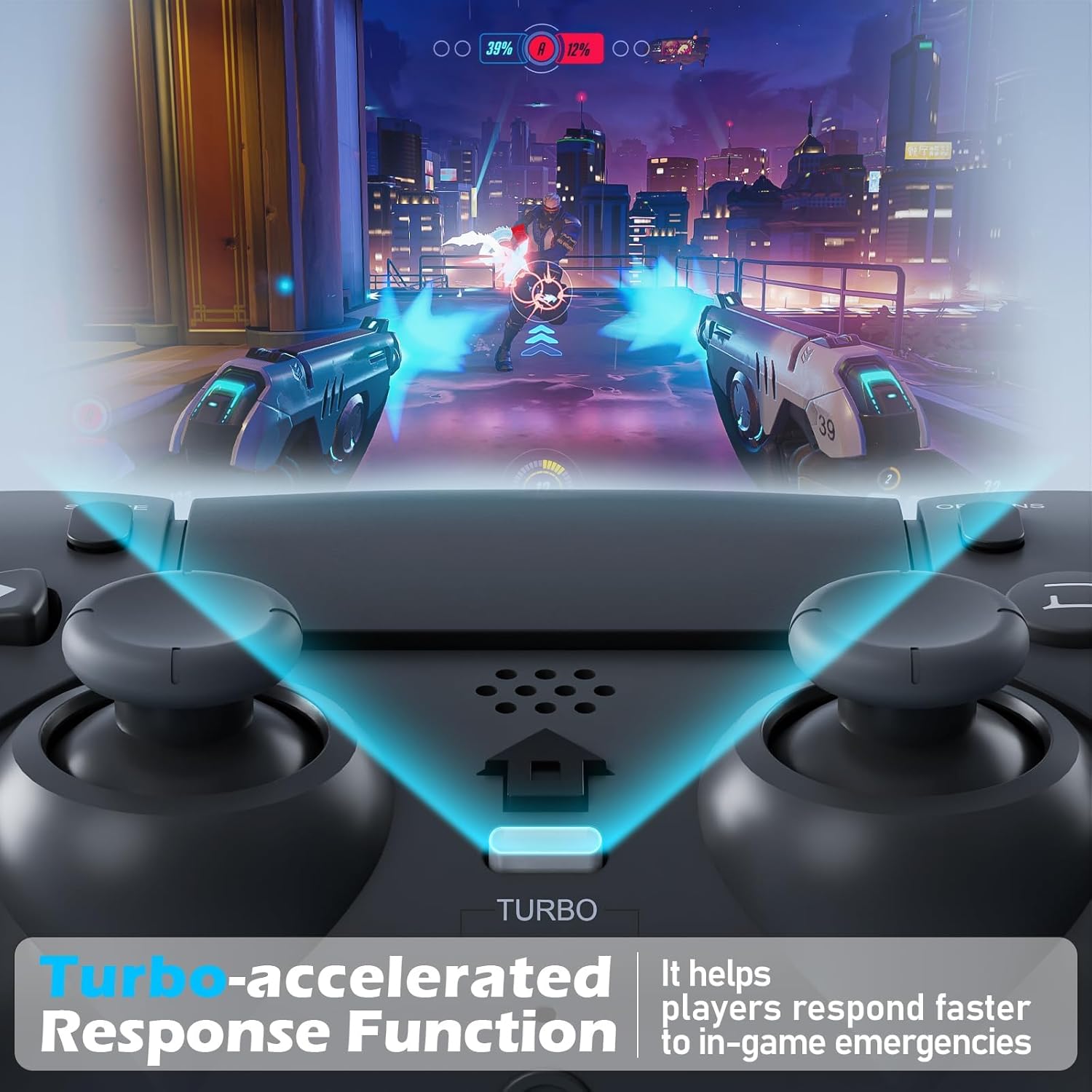 Thumbnail 2 de CHEREEKI PS4 Wireless Controller for PS4, Slim & Pro – Vibration, 6‑Axis, Touchpad, 3.5mm Jack, Turbo