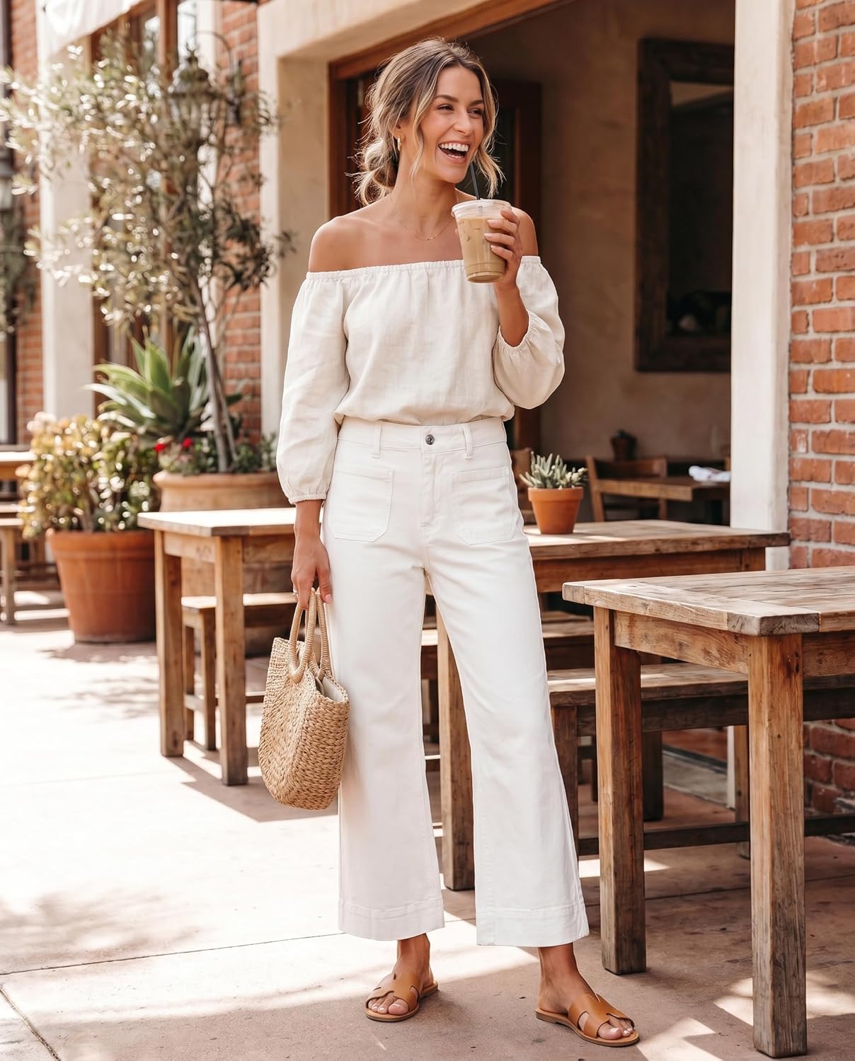 Detalle 1 de luvamia Wide Leg Jeans with 26 inch inseam