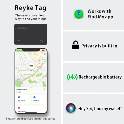 Thumbnail 8 de Reyke Carte de localisation Portefeuille — Find My ultra-mince et rechargeable sans fil