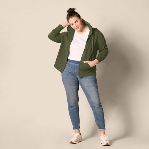 Thumbnail 7 de Amazon Essentials Felpa da donna con cappuccio e zip intera, verde oliva scuro, S
