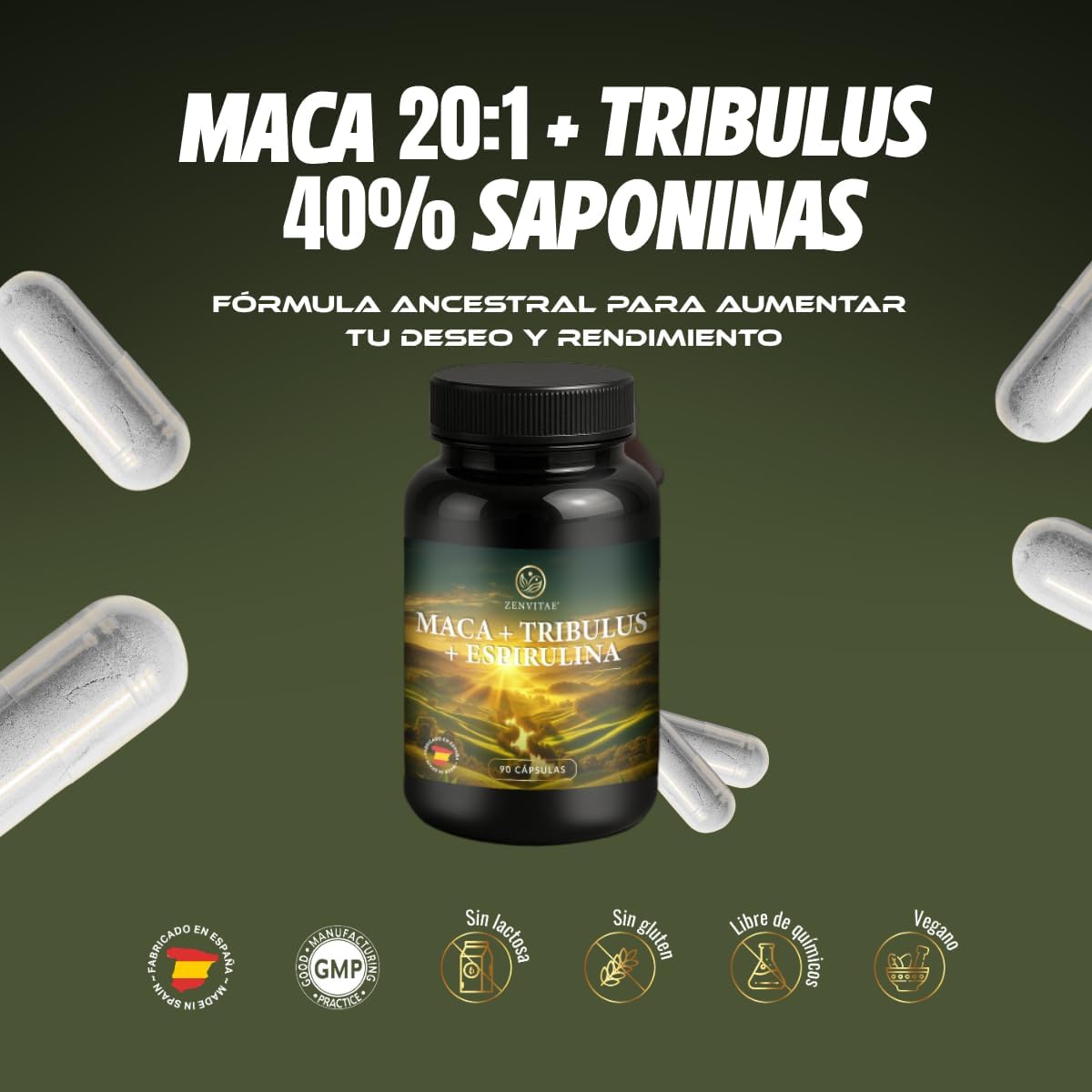 Detalle 2 de ZENVITAE ENERGÍA 90 cápsulas veganas