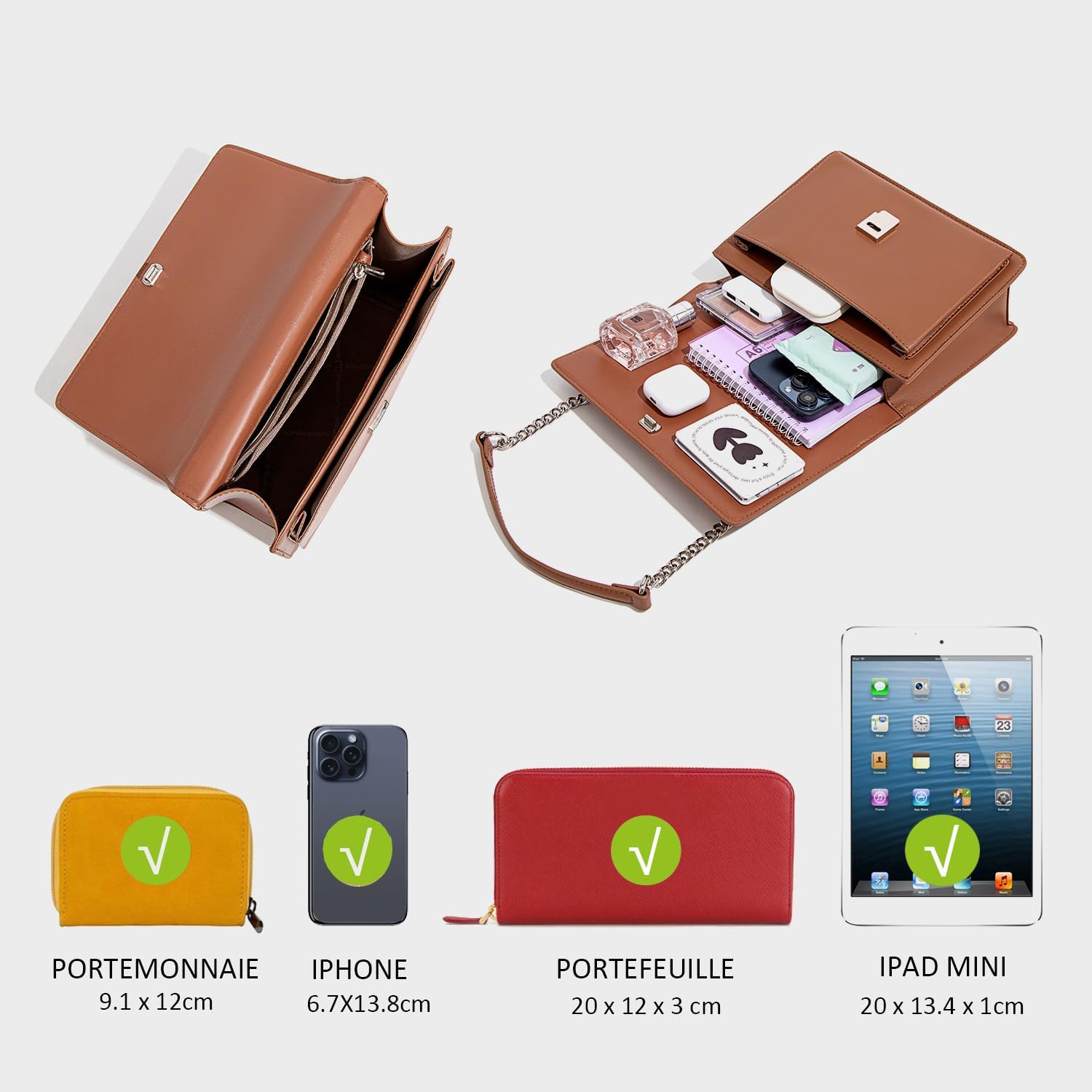 Thumbnail 6 de David Jones sac bandoulière femme rigide en PU imitation cuir noir à chaînes