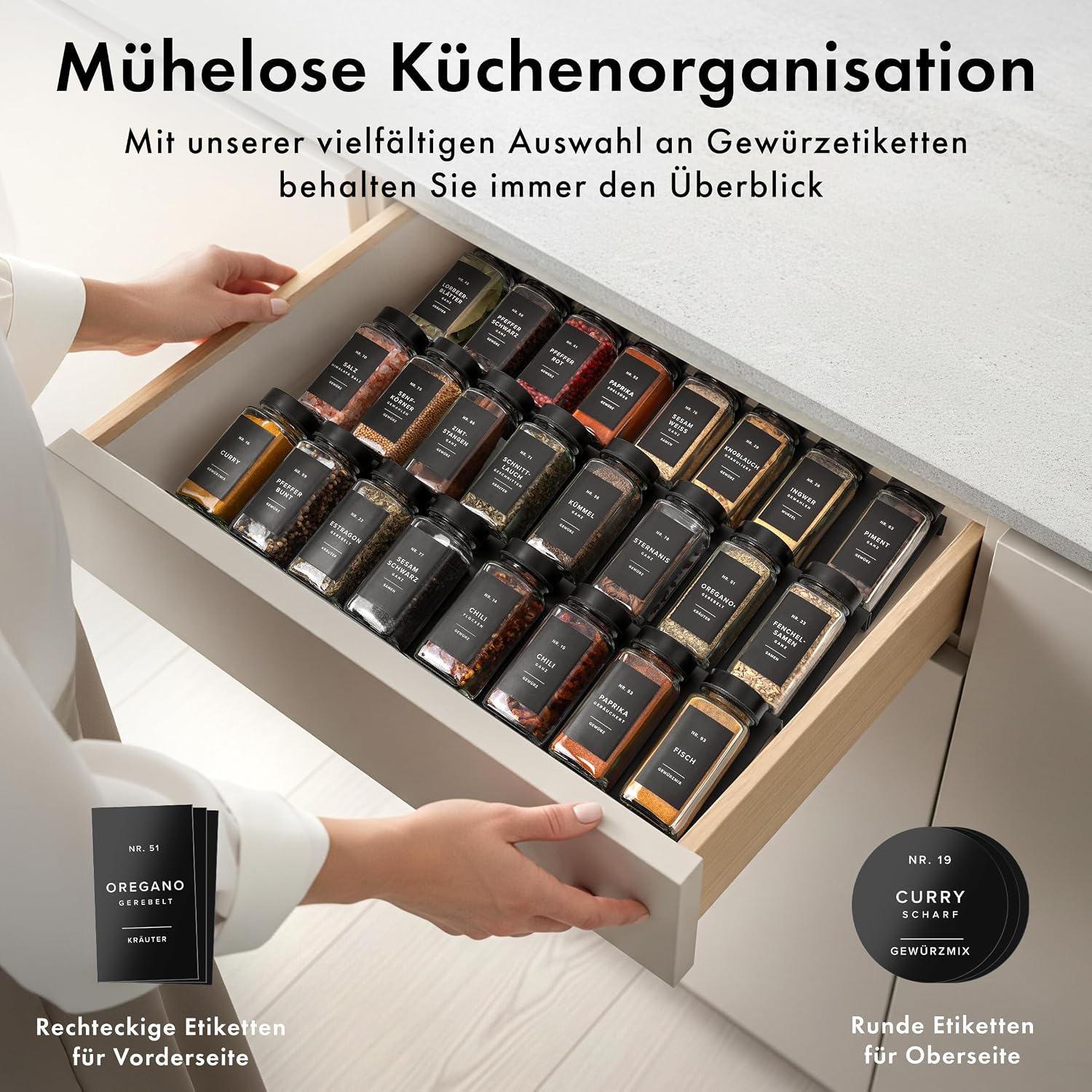 Detalle de EDELHAUS Gewürzgläser Eckig Set 120ml