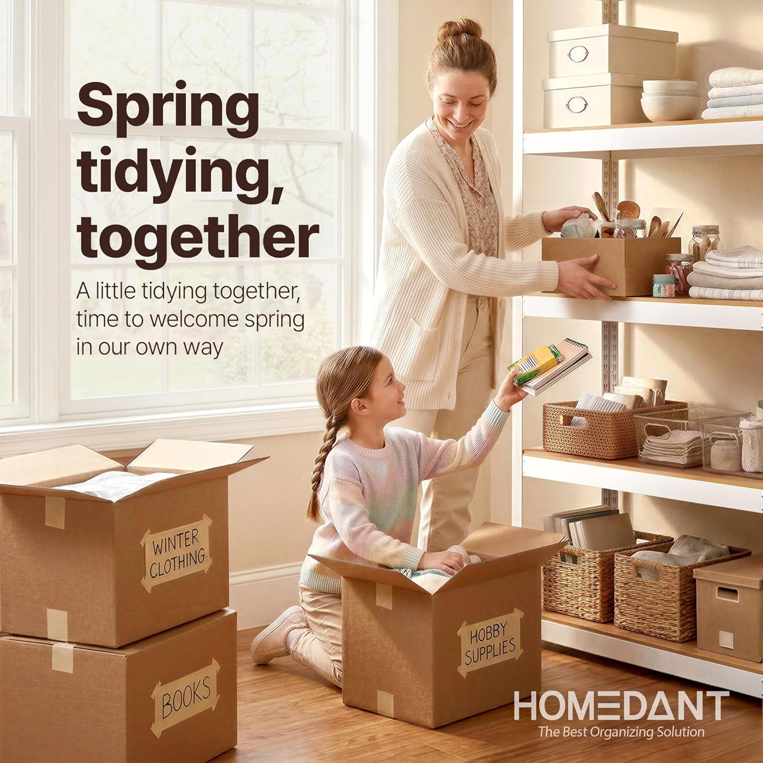 Thumbnail 2 de HOMEDANT House 5-Tier 24.1" W Laminated Metal Shelving Unit (Adjustable) — Boltless Utility Rack