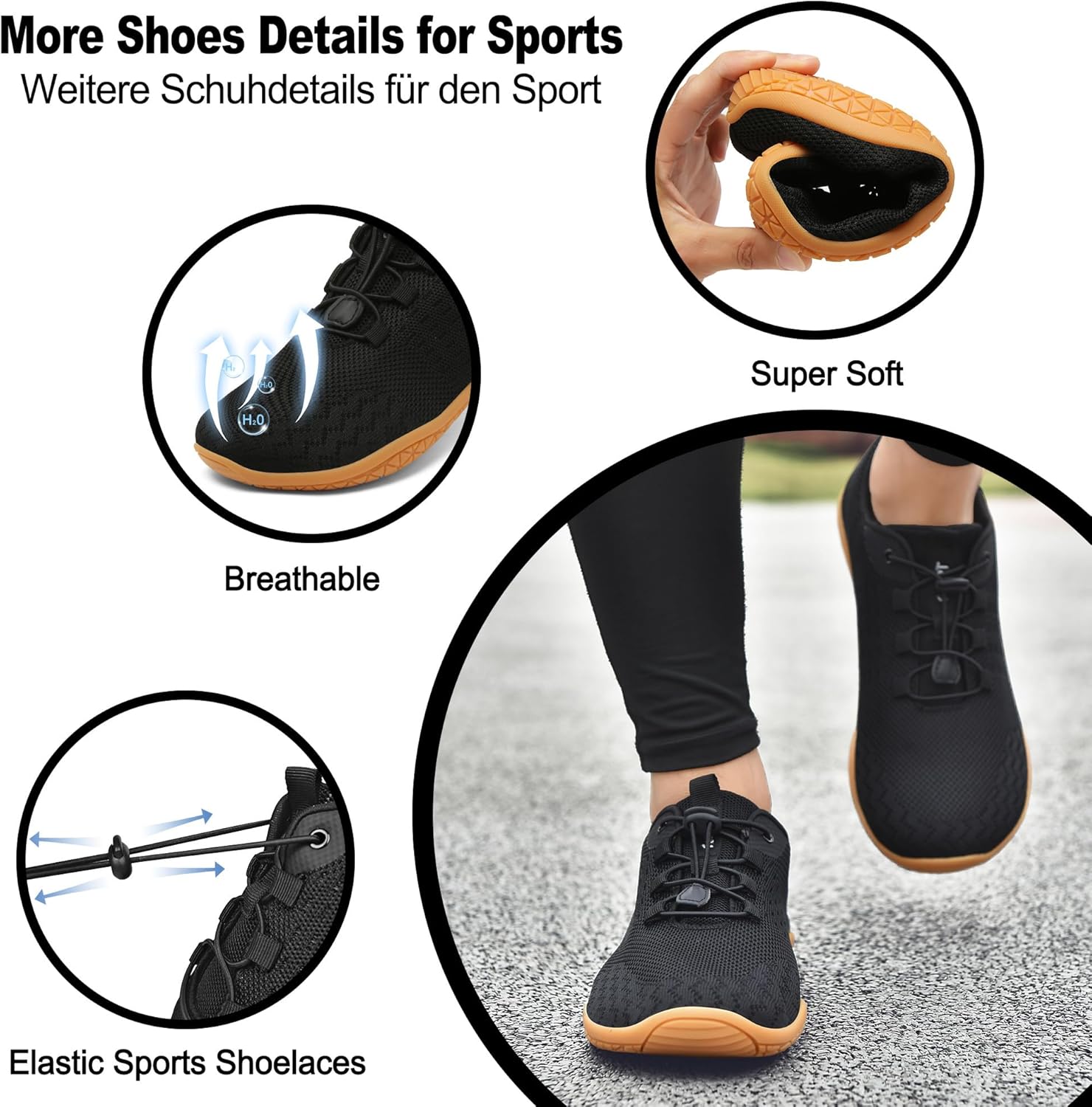 Thumbnail 4 de Geweo Barfußschuhe Herren/Damen Sommer – Atmungsaktiv, Zero-Drop, Extra Breiter Vorfuß