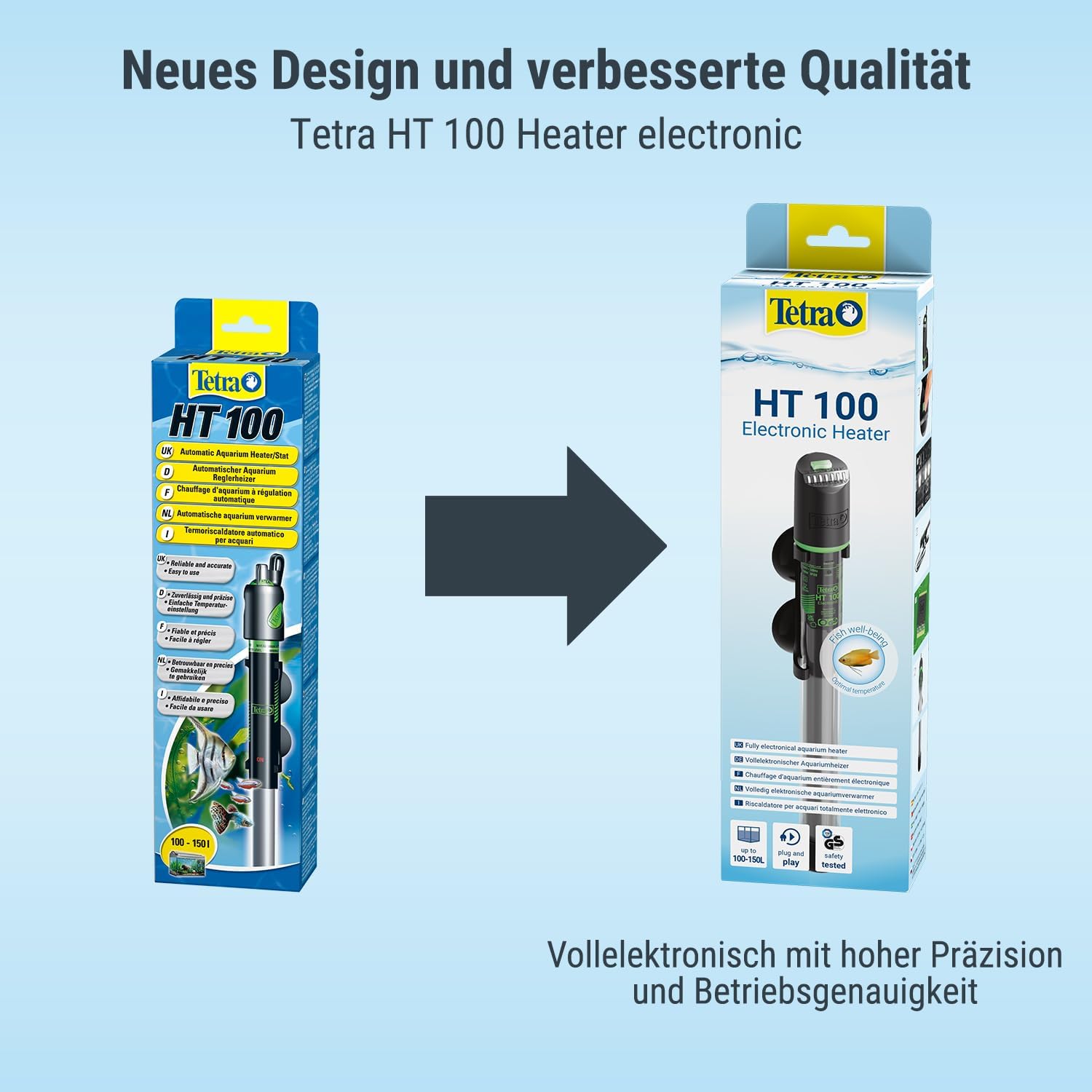 Detalle de Tetra HT 100 Heizer für 100–150 L Aquarien – präziser, voll-elektronischer Heizstab
