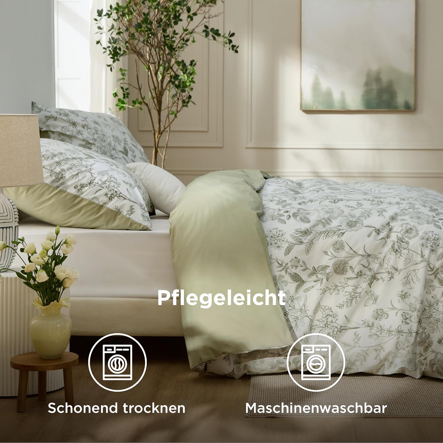 Thumbnail 6 de BEDSURE Bettwäsche 135x200 cm, 4-teilig – Baumwolle, 2 Bettbezüge + 2 Kissenbezüge, Wendepailletten-Design mit Reißverschluss