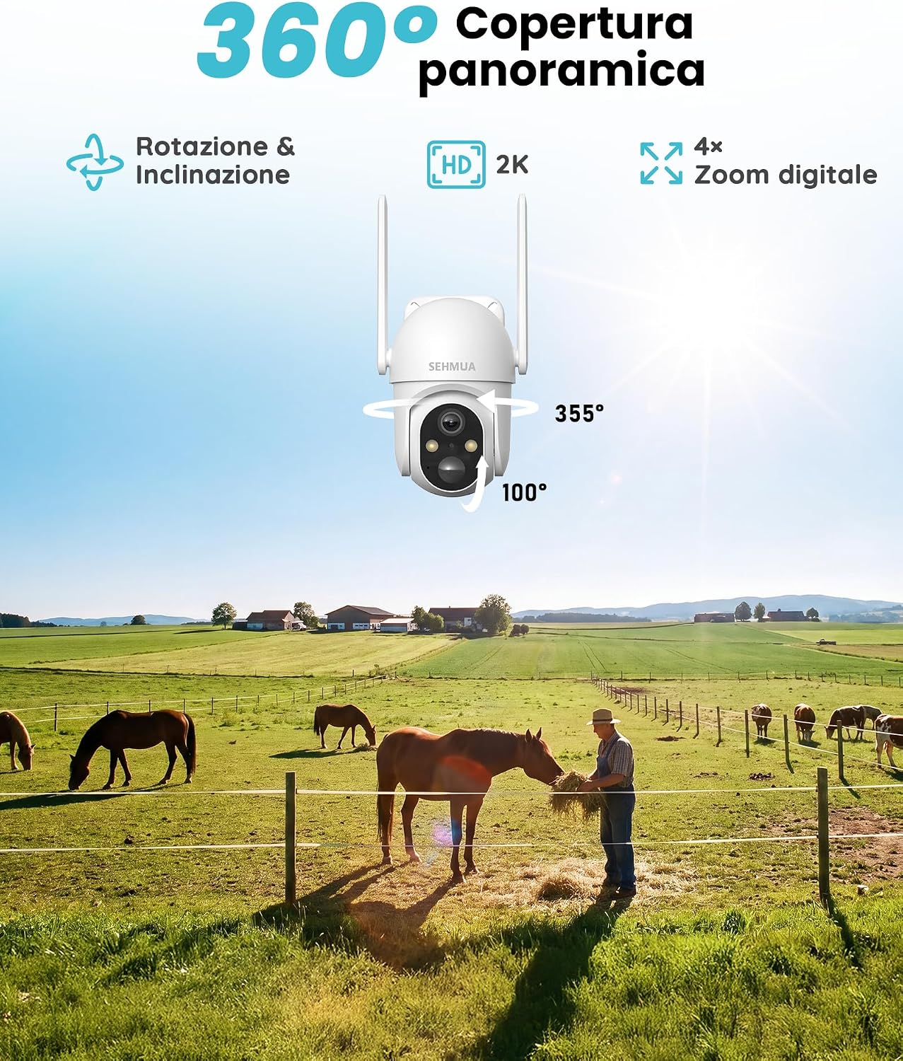 Thumbnail 4 de SEHMUA RBX-S44: Telecamera 4G con pannello solare e AI per esterno