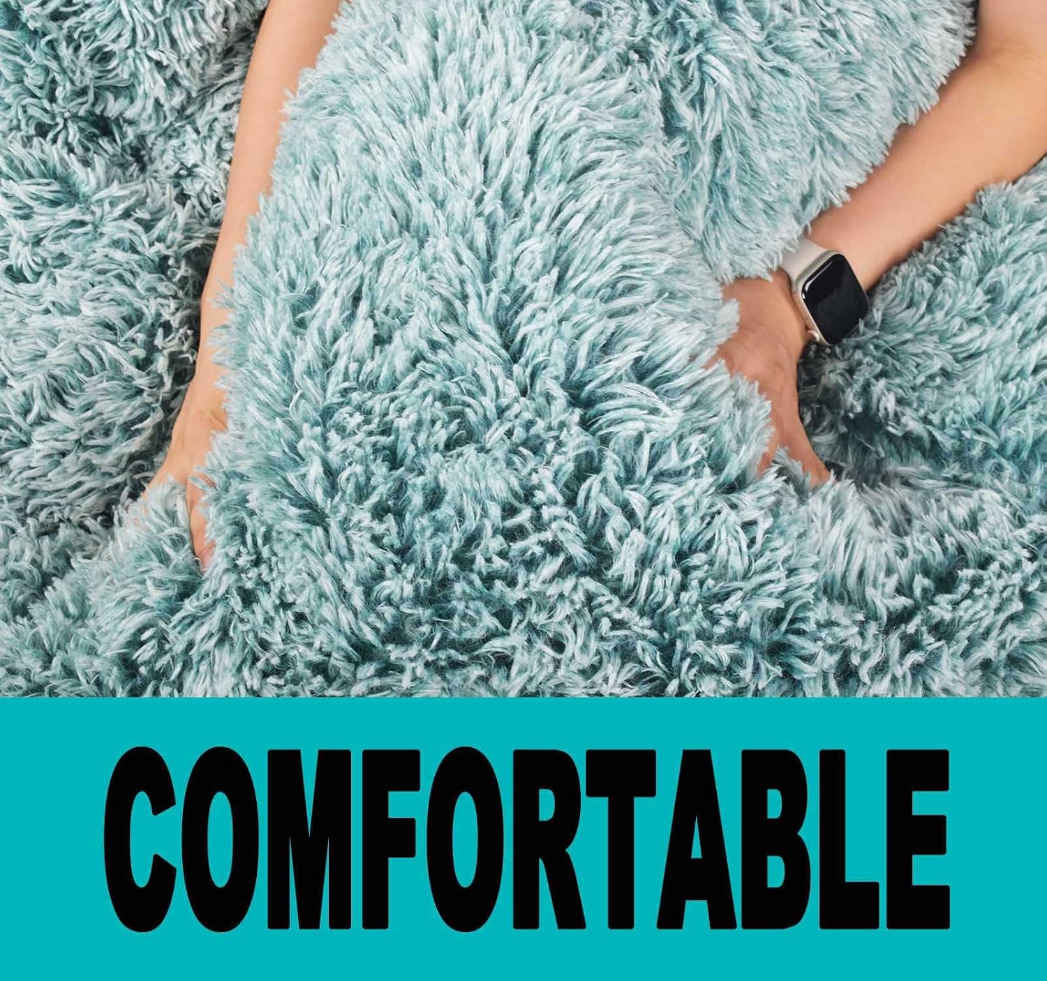 Thumbnail 6 de Kisoy KQ-001DGreenS Stuffed Animal Storage Bean Bag Cover, Dark Green Faux Fur