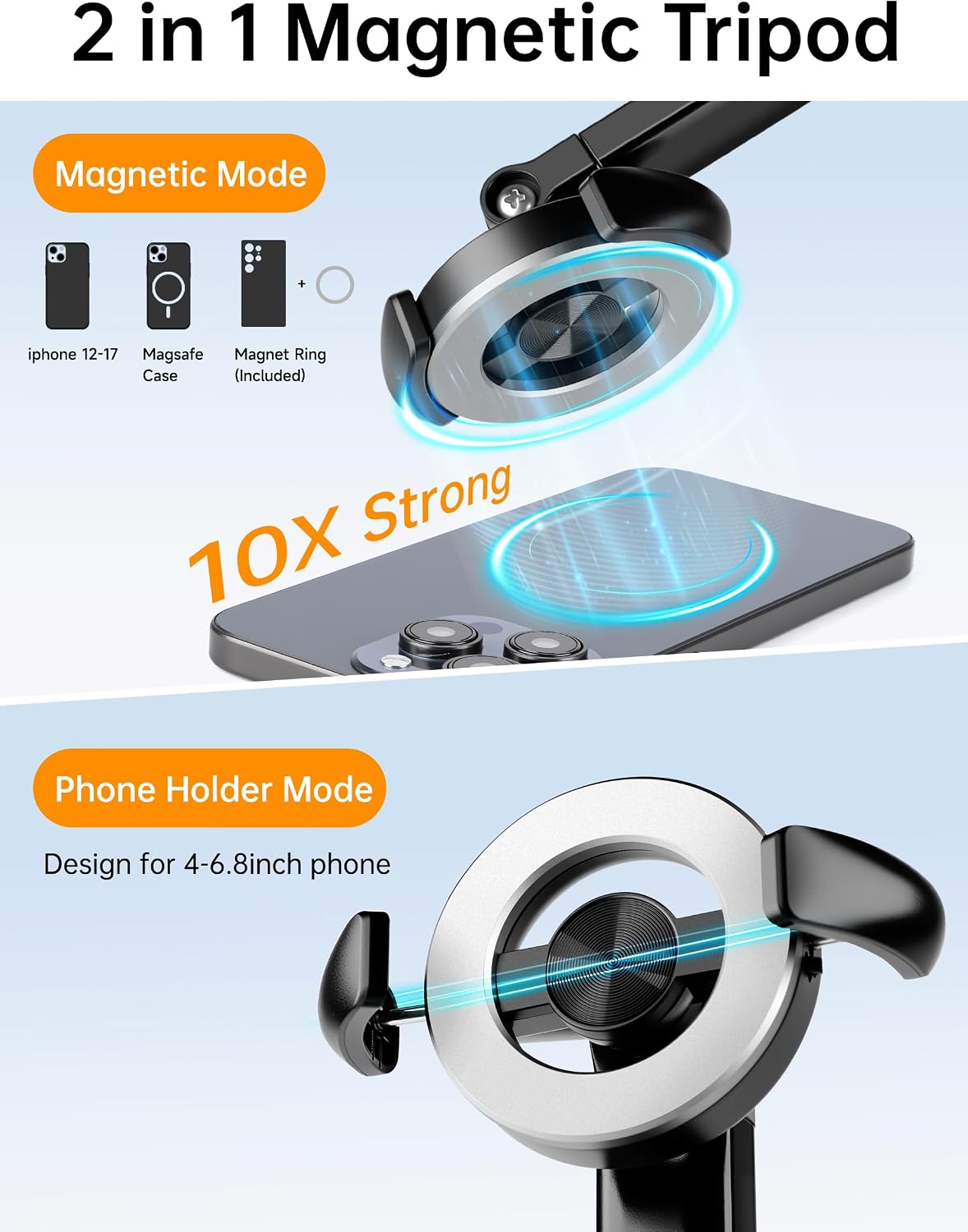 Detalle de Victiv Magnetic Phone Tripod, 70-inch