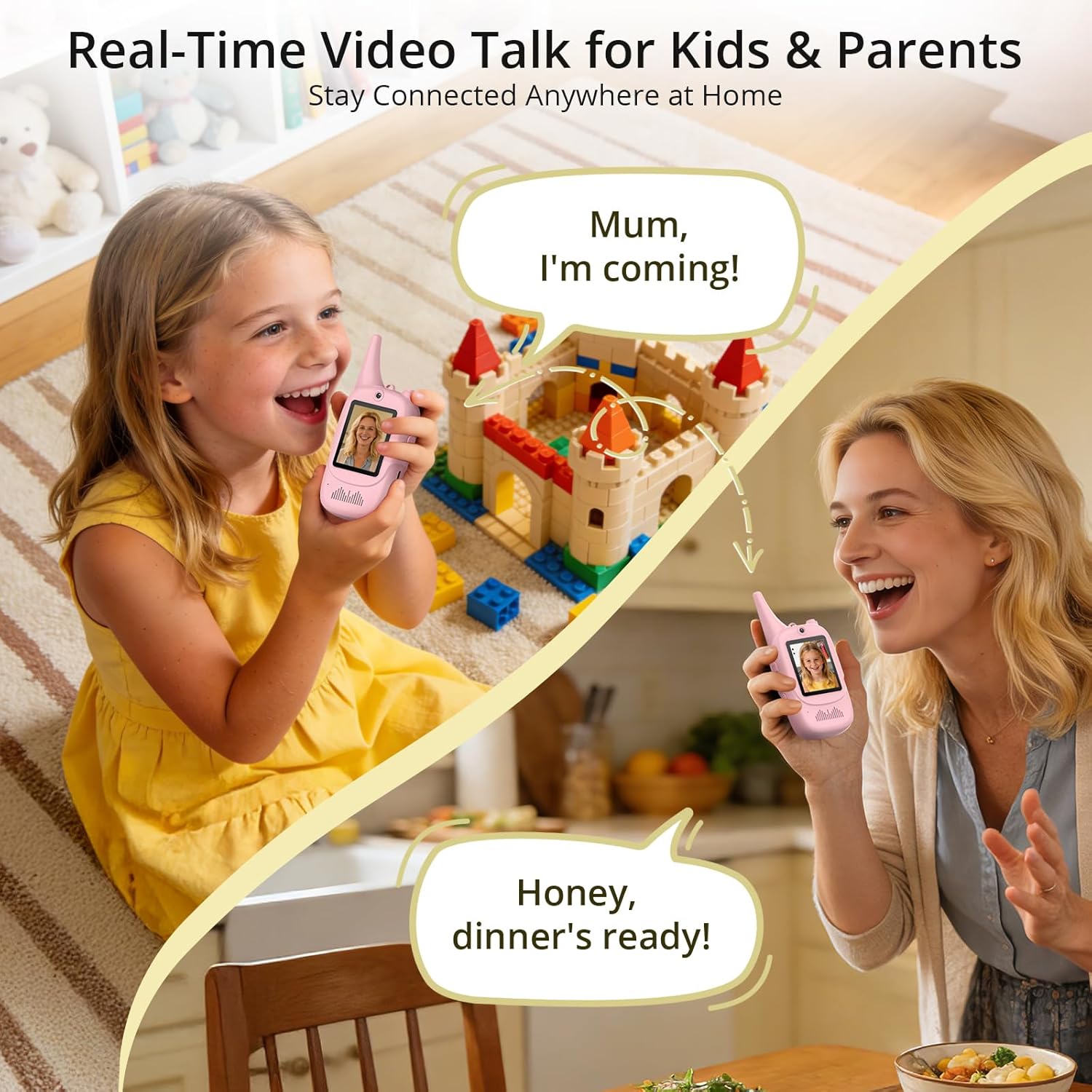 Thumbnail 2 de Anbte Video Walkie Talkies for Kids with Silicone Protective Case (2 Pack) – Long Range, Rechargeable, 3–12 Years