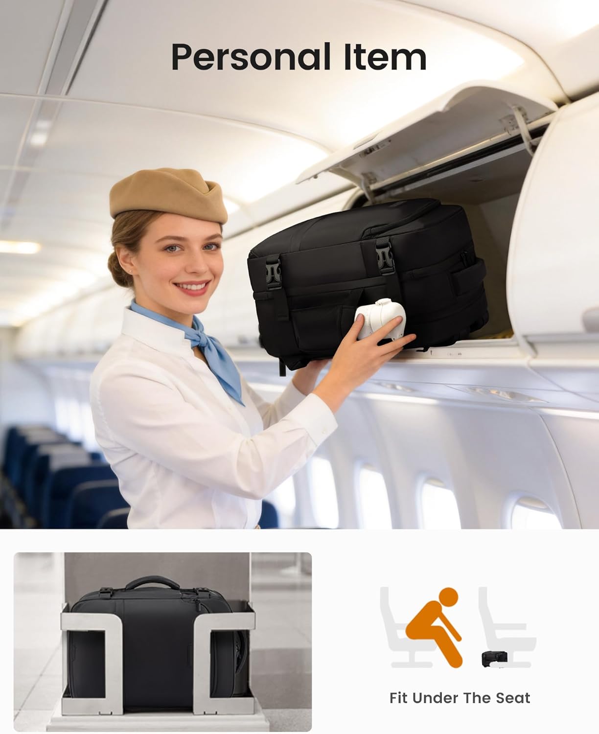 Thumbnail 2 de LOVEVOOK Ryanair Handgepäck 40x30x20 – 40×30×20 Cabin-Bag als Unterseat-Travel-Rucksack