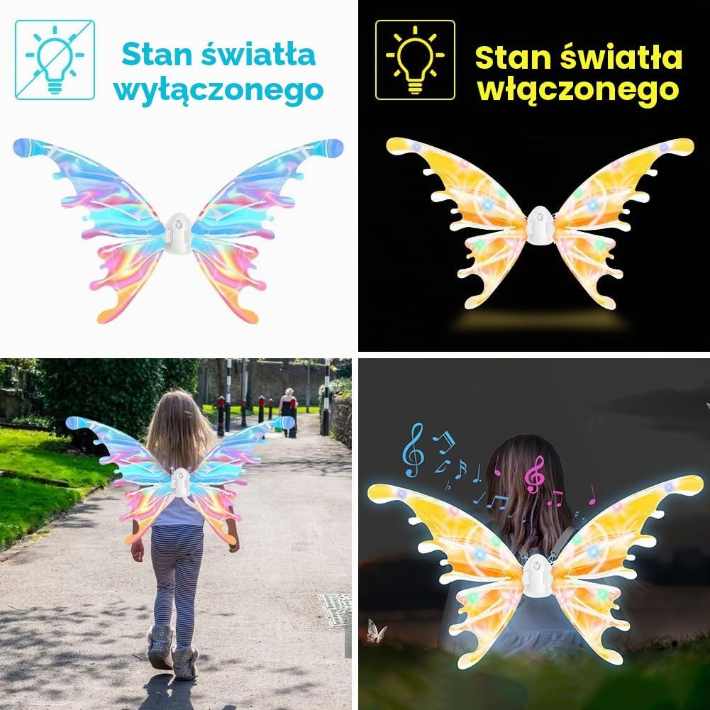 Detalle de Alaoo R01 – elektryczne skrzydła motyla LED dla dzieci do zabawy i cosplayu