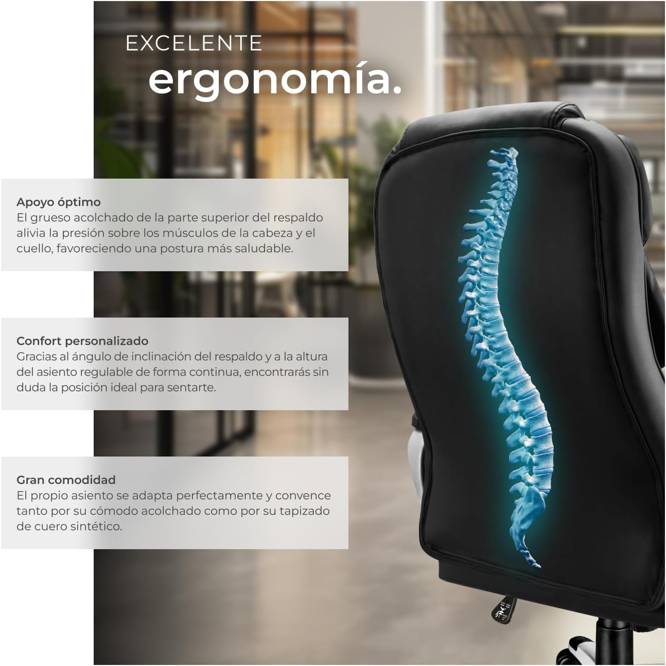 Thumbnail 5 de tectake® Silla de Oficina Ergonómica 150 kg