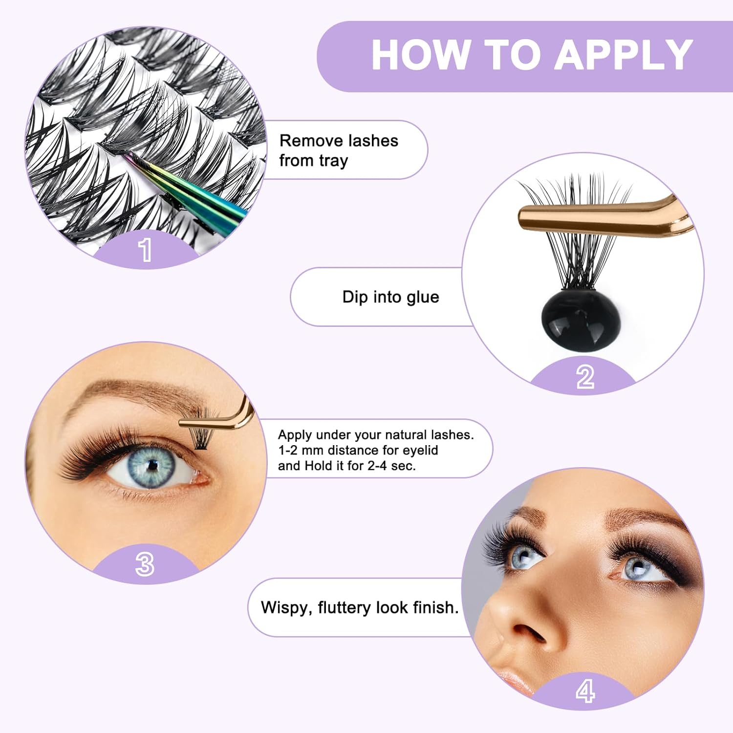 Thumbnail 4 de B&Q Lash Clusters 280PCS Natural Eyelash Clusters (40D, D 9–16mm) for DIY Lash Extensions