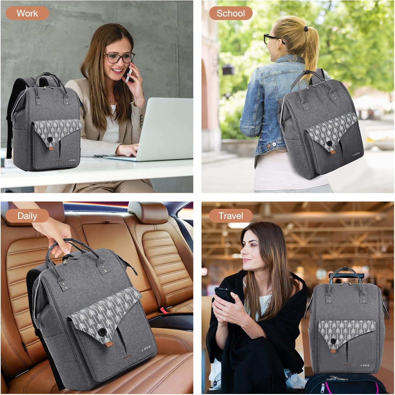 Thumbnail 5 de Lekesky Laptop Rucksack Bag 15.6-inch laptop backpack