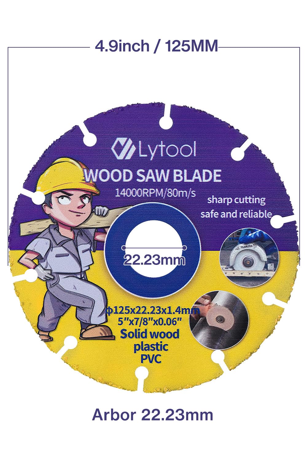 Detalle 2 de Lytool 125mm Disco de corte Expert Carbide para madera