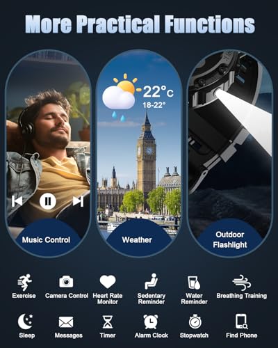 Detalle de TIMU Military Smart Watch for Men with 1.39-Inch HD Display and Call Function