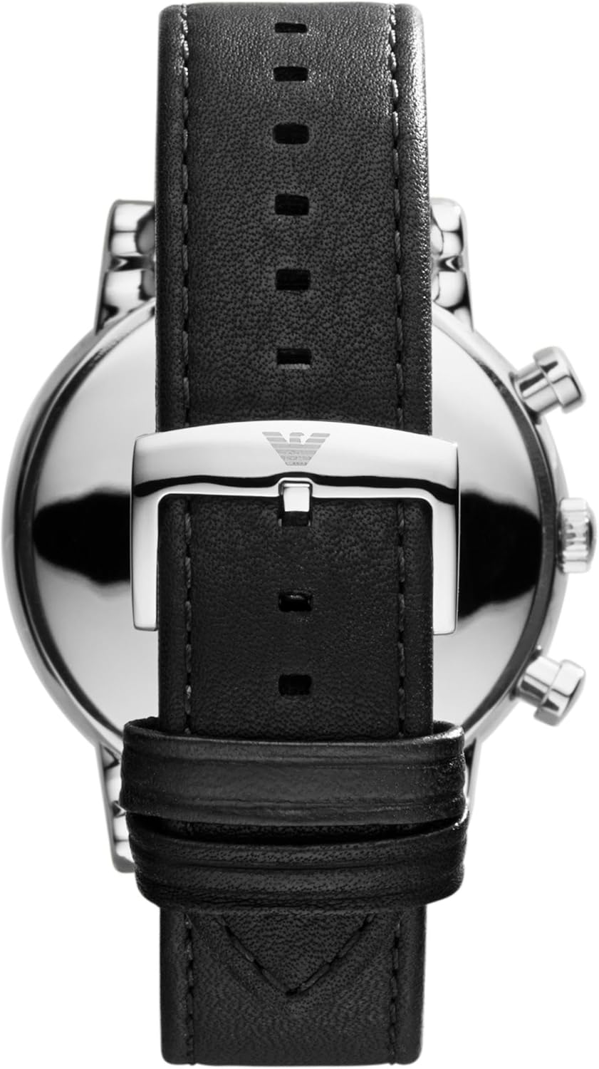 Thumbnail 1 de Emporio Armani Herrenchronograph 46 mm – Edelstahlgehäuse, silbernes Zifferblatt, Armbänder in Leder oder Silikon