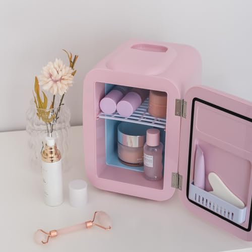 Detalle de Flamingueo Nevera Pequeña 4L: mini nevera retro para cosmética y bebidas