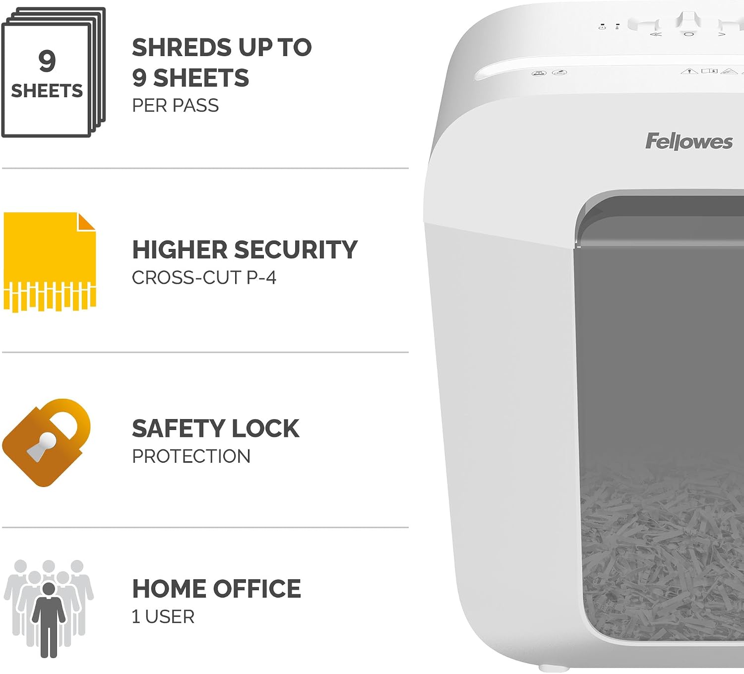 Detalle de Fellowes FS-9C Paper Shredder for Home Office Use