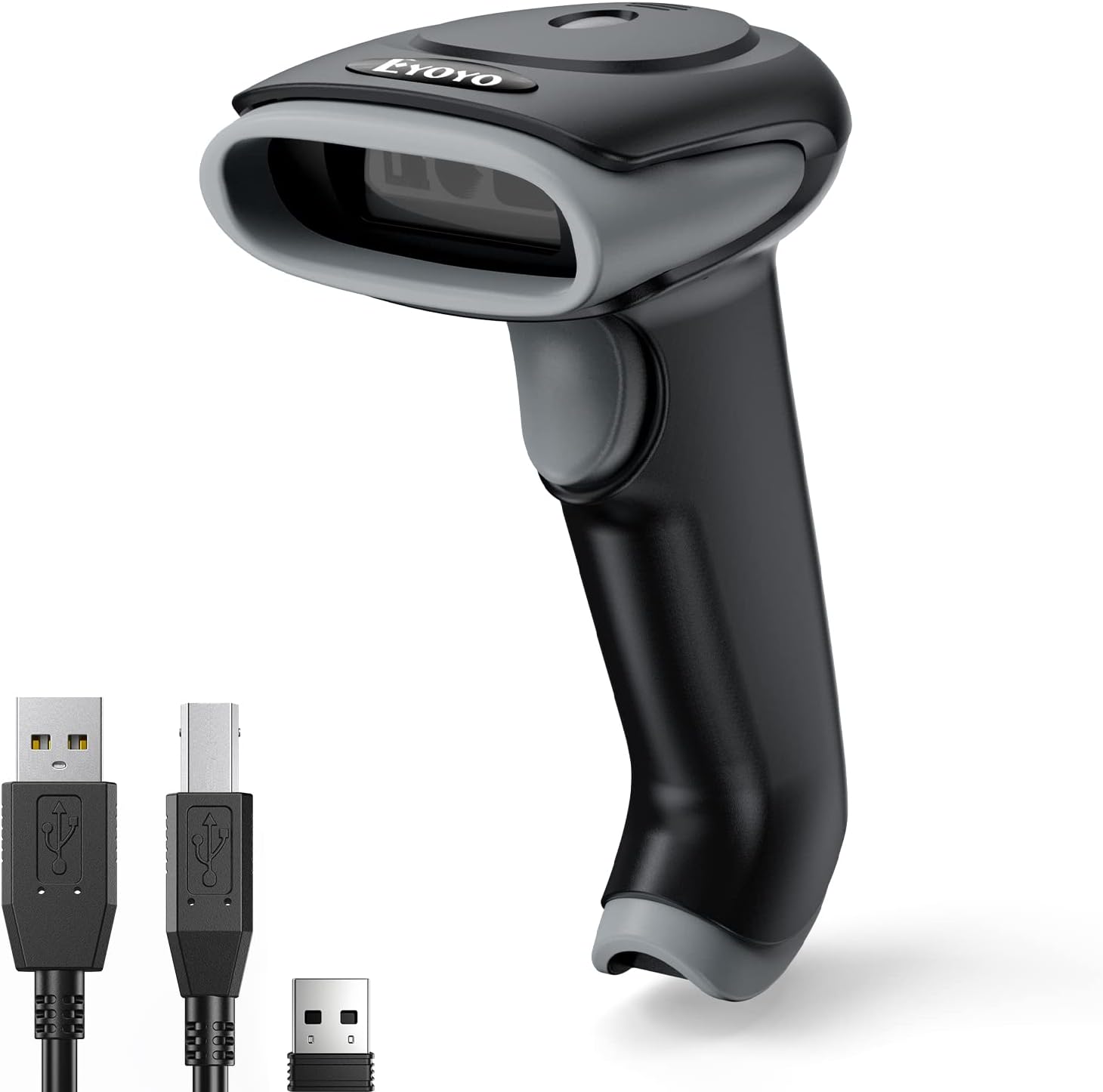 Detalle de Eyoyo EY-034: Lettore di codici a barre wireless 3-in-1 2D/1D con Bluetooth, 2.4G e USB