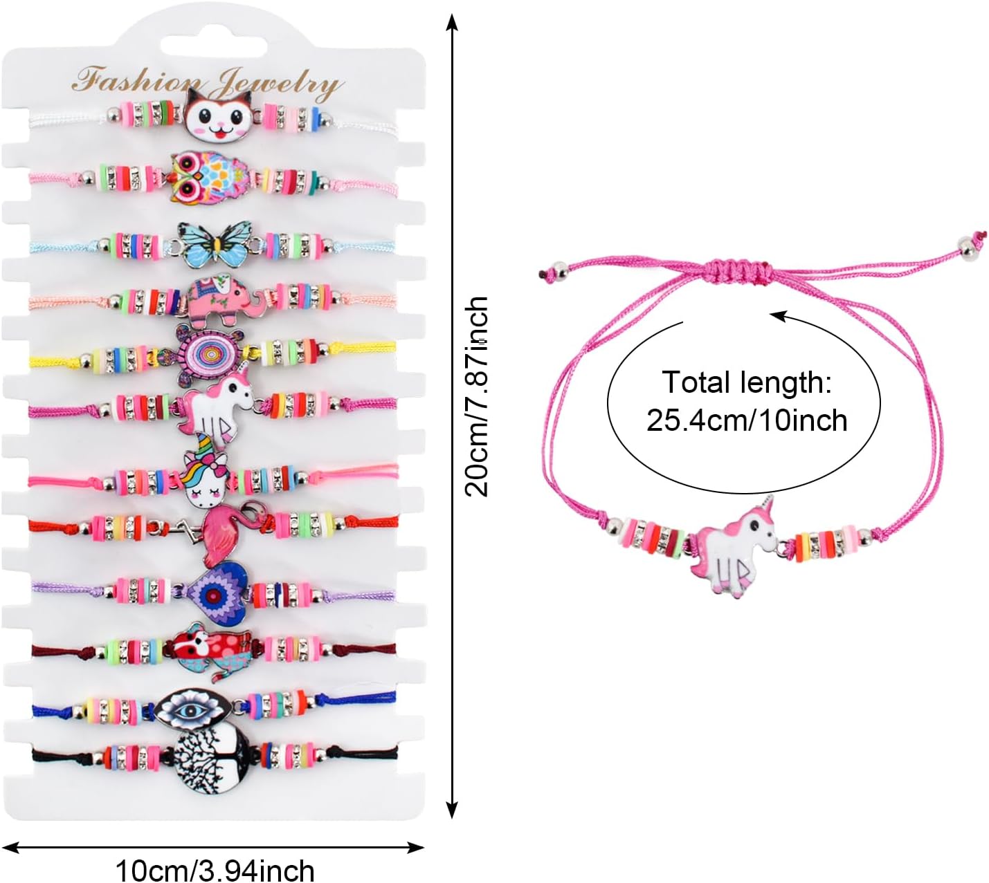 Detalle de SAVOSWEET Friendship Bracelets for Girls – 12 Pack: Adjustable Handmade Woven Paul–style Bead Bracelets