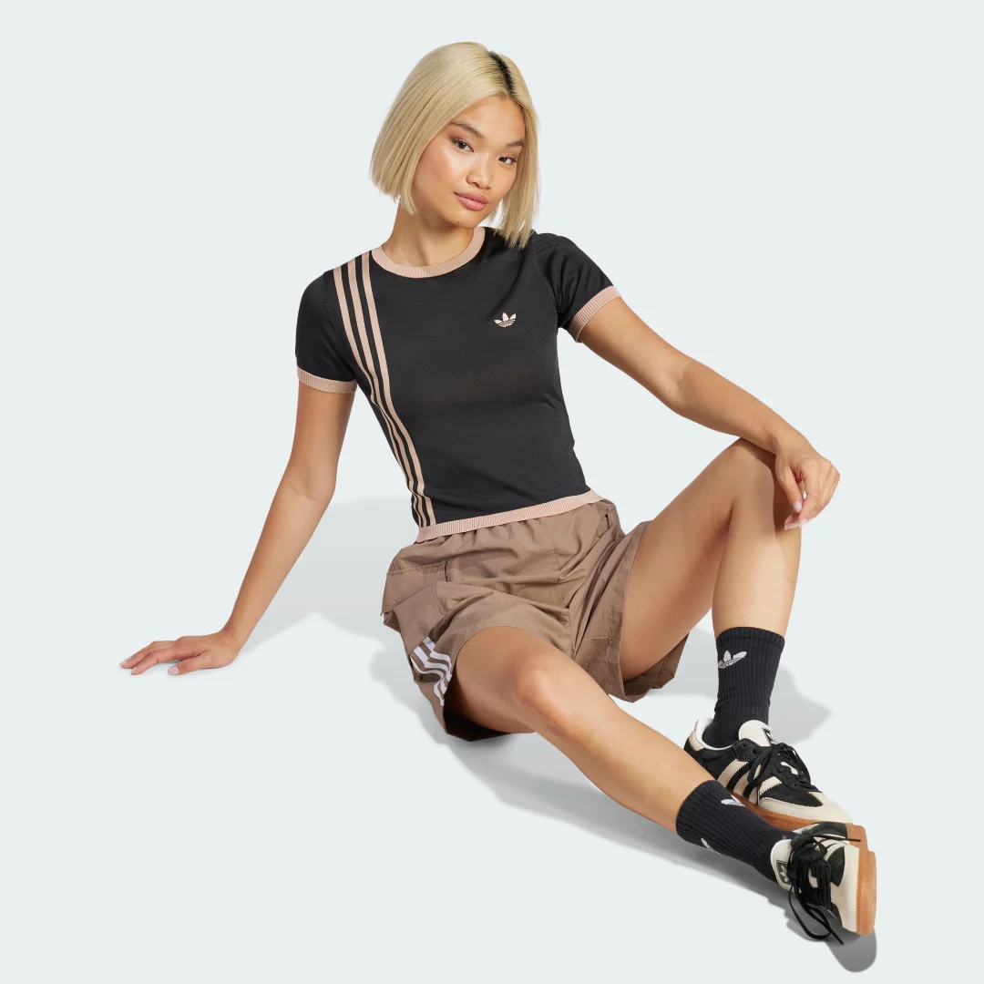Thumbnail 2 de Camiseta corta Knitted 3 bandas de Adidas – negro, diseño clásico y cómodo
