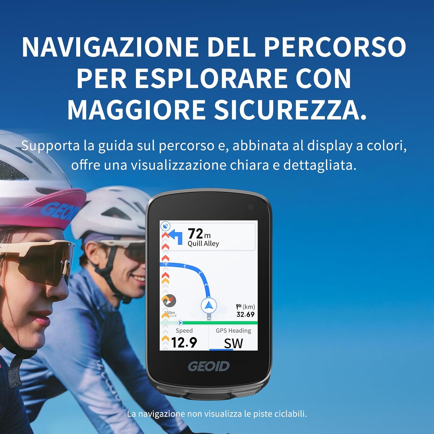 Thumbnail 3 de GEOID CC700 GPS ciclocomputer con schermo a colori da 2,8” e navigazione per traccia