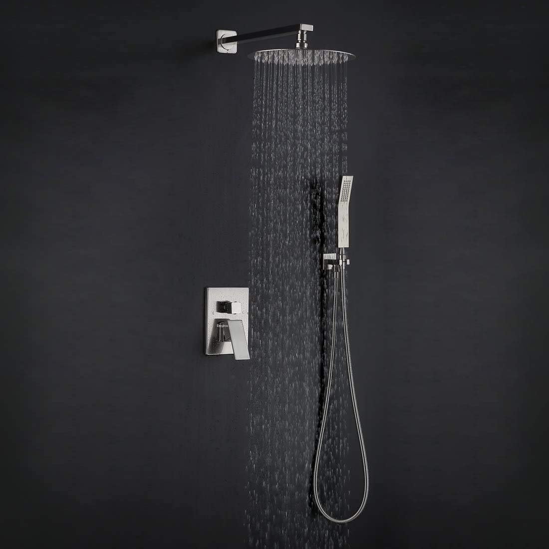 Detalle de WOOPHEN 8-Inch High Pressure Rain Shower Head with 304 Stainless Steel and Chrome Finish