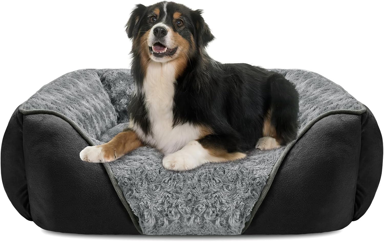 Detalle de INVENHO X-Large Dog Bed, 35 x 25-Inch Orthopedic Bolster Bed