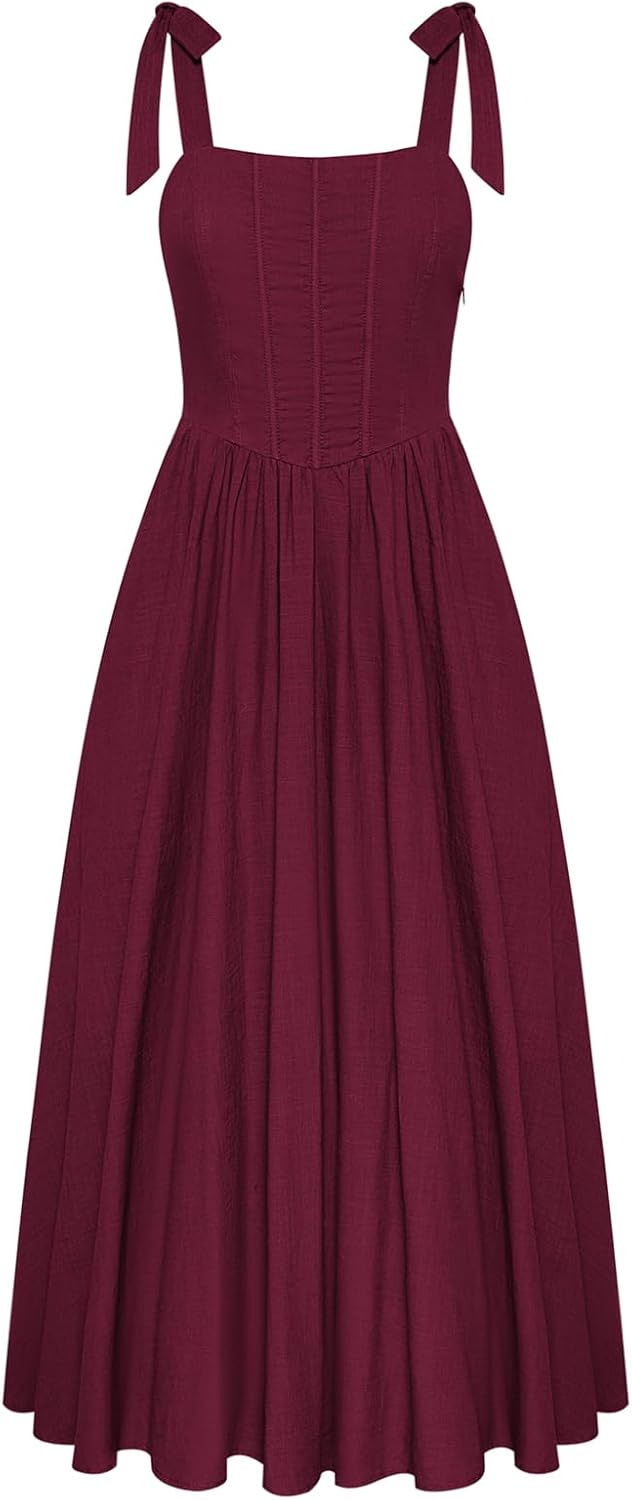 Detalle de SCARLET DARKNESS Damen Mittelalter Kleid langarm mit Schnürung und A-Linien-Renaissance-Korsettoptik