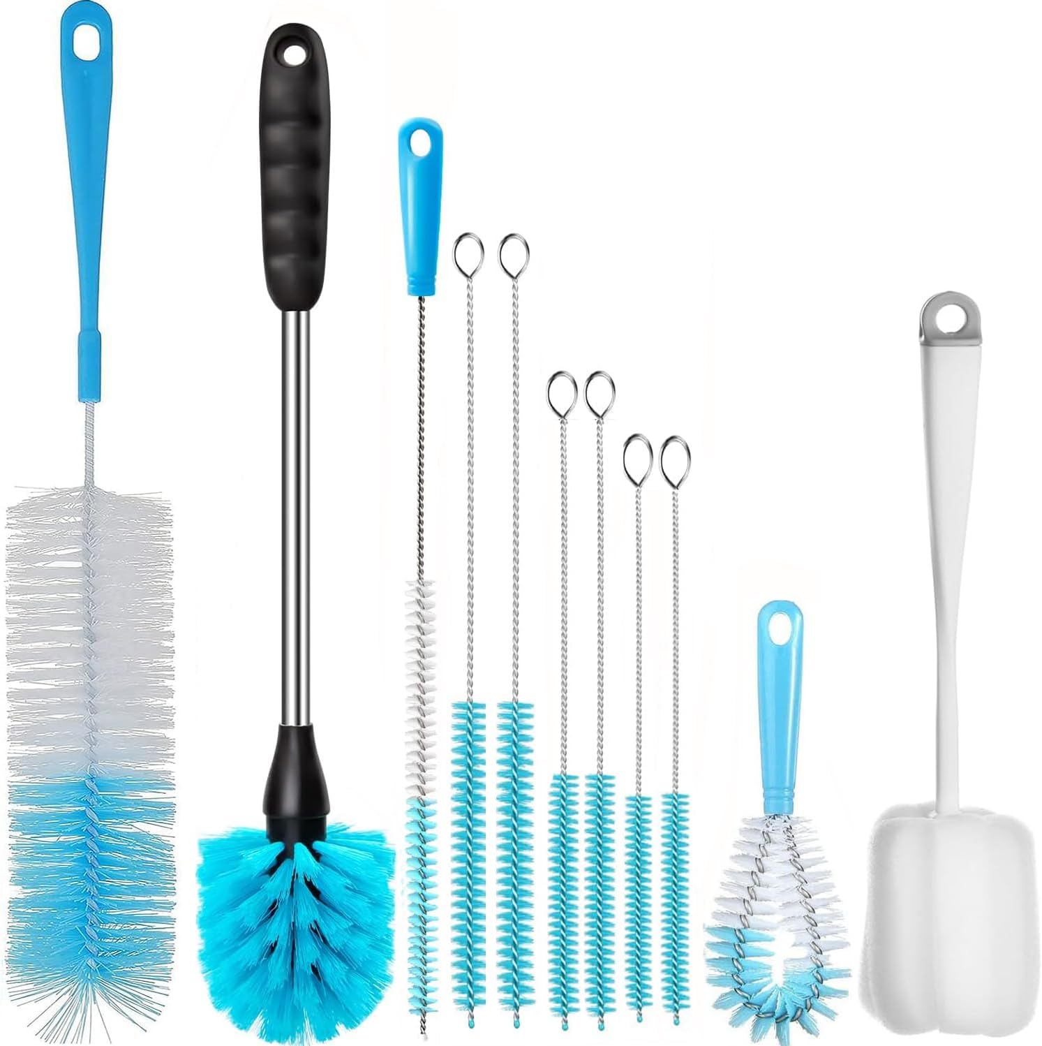 Detalle de ALINK brush11blue 11-Piece Bottle Cleaning Brush Set, Blue