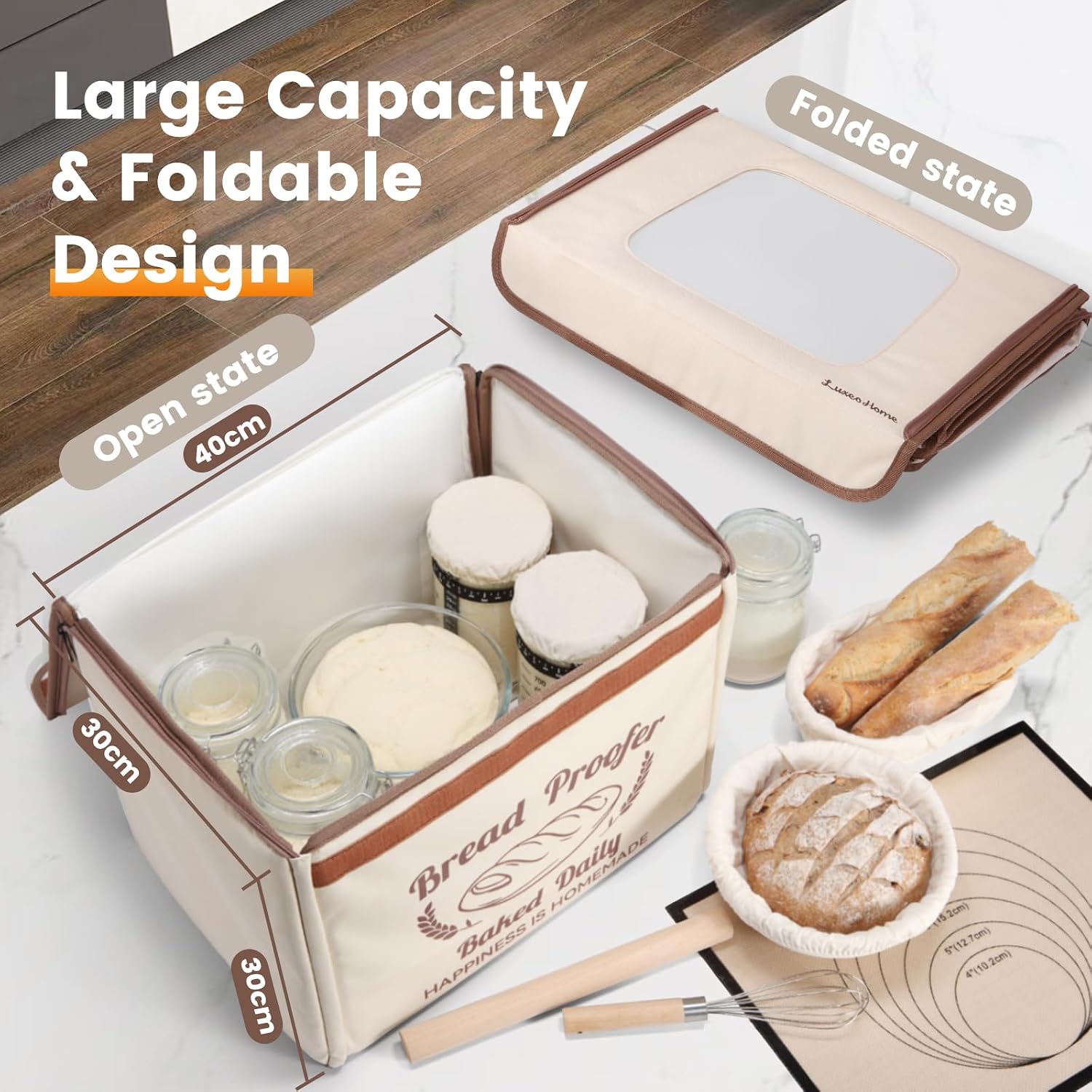 Thumbnail 2 de GIYUDOT Folding Bread Proofing Box with 50–113°F Temp Control & 48H Timer