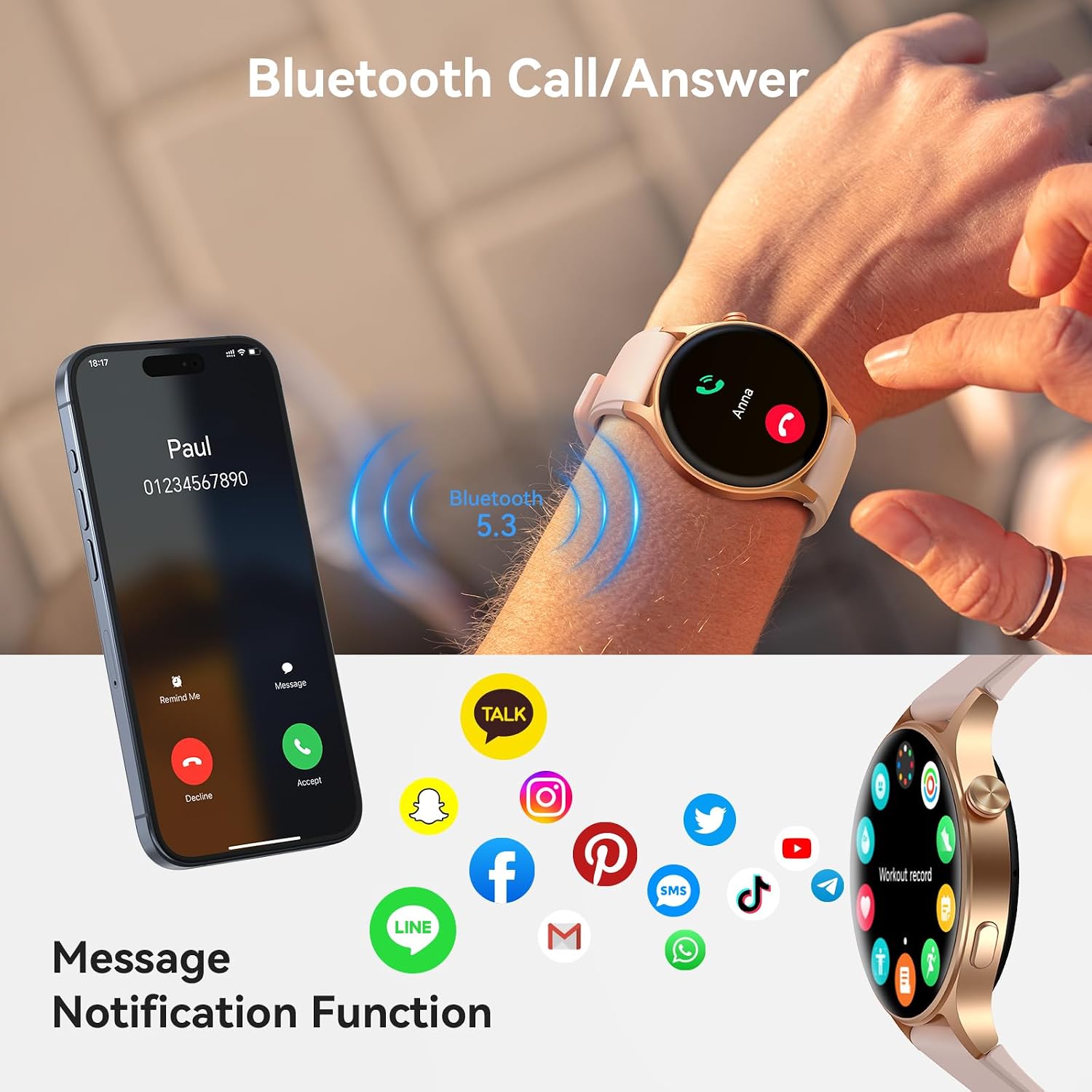 Detalle 1 de aeac Smart Watch for Women 1.32" AMOLED