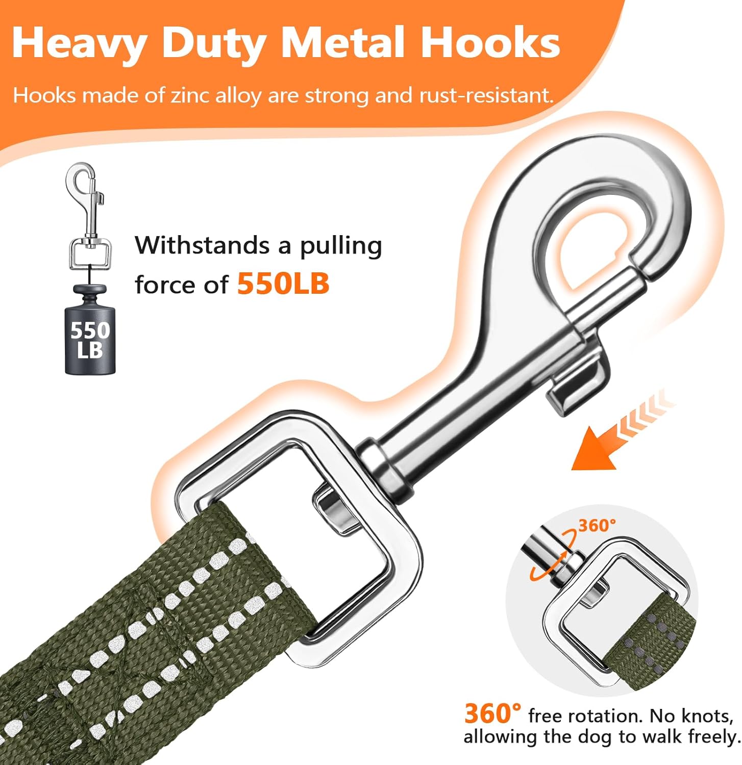 Thumbnail 2 de X XBEN long line dog lead (3m–30m) with reflective threads and soft padded handle for recall training