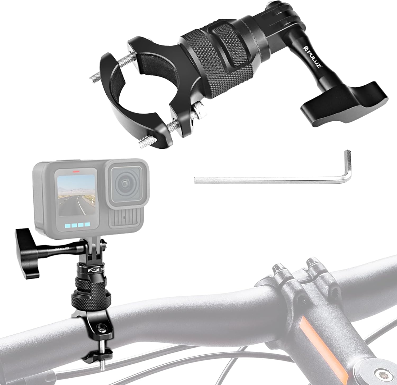 Detalle de PULUZ 360° Motorradlenkerhalter für Action-Kameras