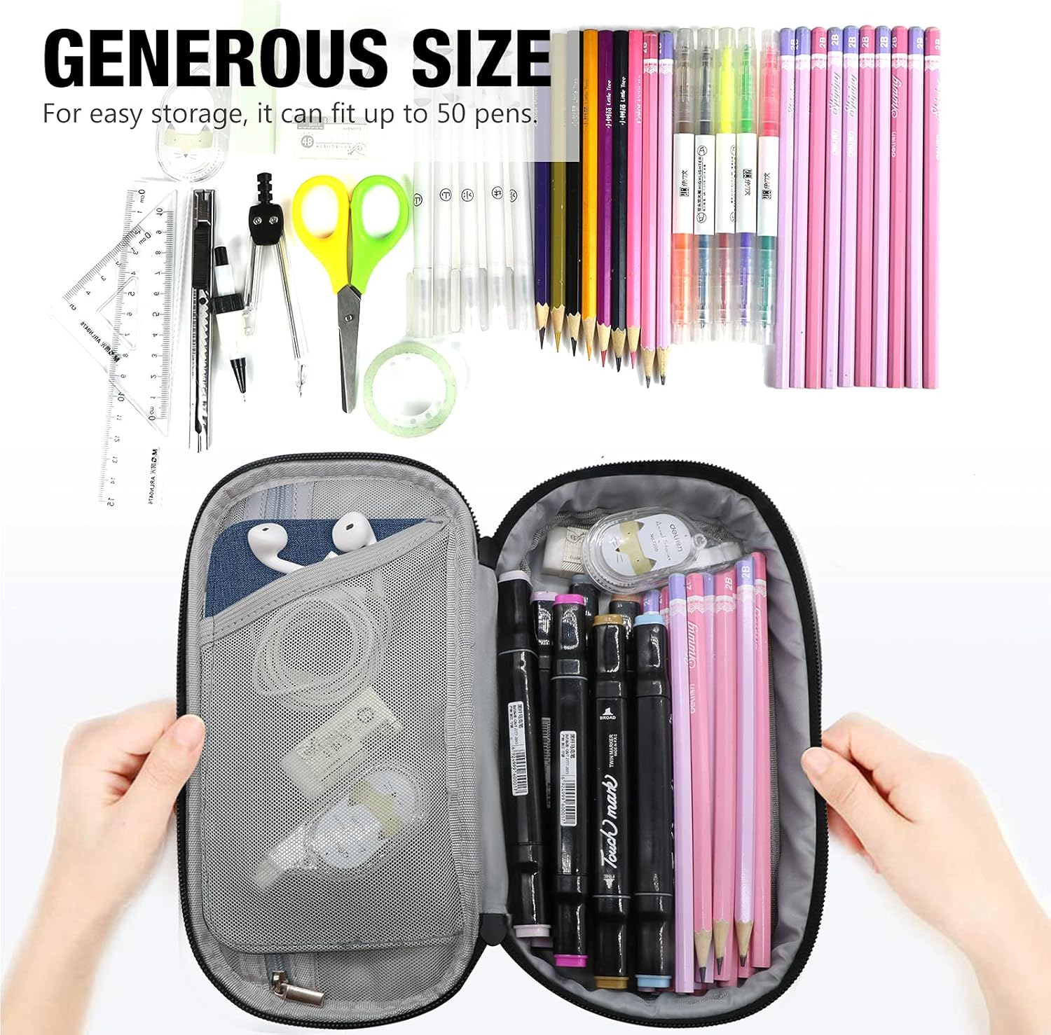 Detalle de Gloppie Big Pencil Case Pouch 50 pens