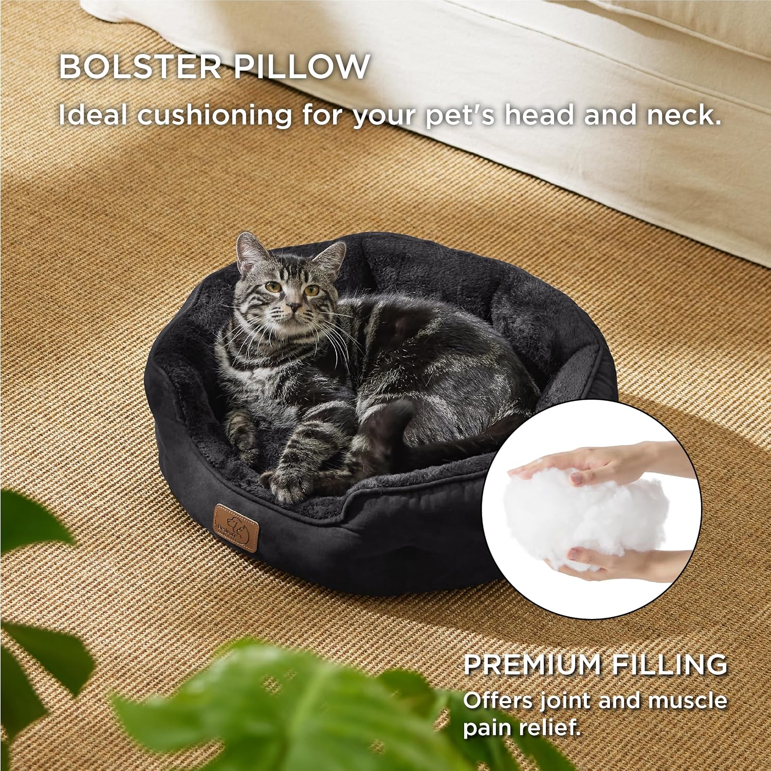 Detalle de BEDSURE Katzenbett waschbar 51x48x15 cm