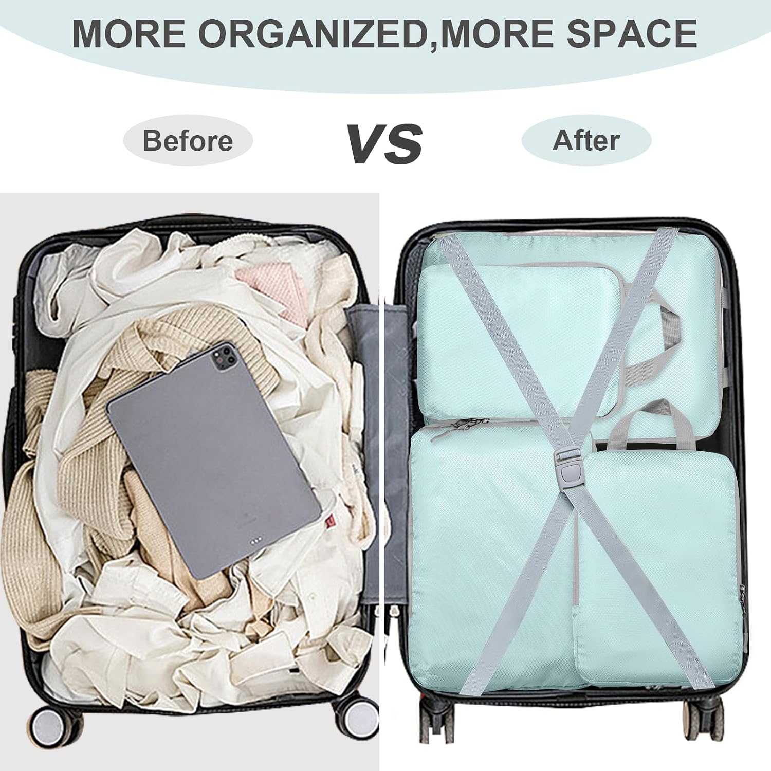 Thumbnail 5 de Compression Packing Cubes Travel Set 4 Blue