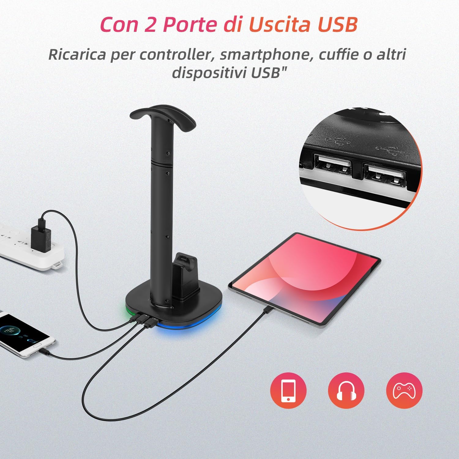 Thumbnail 5 de Mcbazel Stazione di Ricarica DualSense RGB